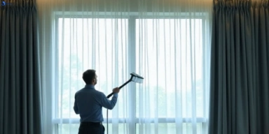 Commercial curtain stain removal service canadian-vic hotels offices restaurants