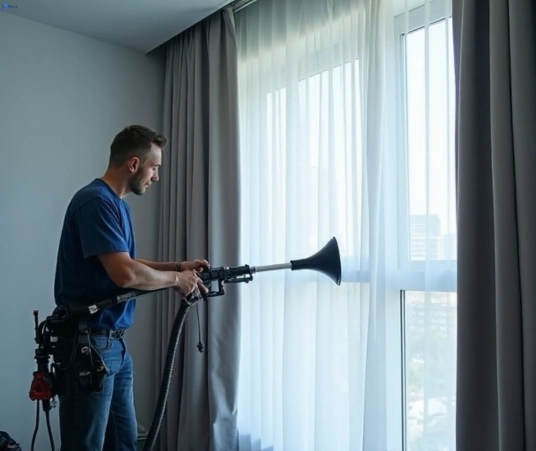 Professional commercial curtain cleaning process equipment Matty Curtain Cleaning canadian-vic